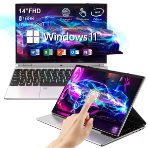 HL140S 2 in 1 Laptop Tablet 14 Inch Touchscreen Intel N95 16GB RAM 512GB 1TB SSD Notebook PC Laptop for Business Home