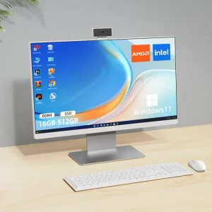 High Quality All in One Desktop Computer 23.8 Inches Silvery Color LCD 4th Gen I5 CPU 8GB RAM 128GB SSD 256GB SATA for Home Use