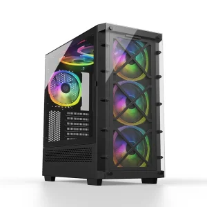 High Tower Full Tower Tempered Glass EATX Gaming Chassis Aluminum Alloy Black Magnetic Rotated 3.0mm Tempered Glass Side Panel