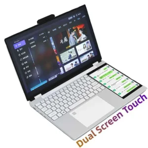 Win 11 Laptops 15.6″+7″ IPS New Business 16GB RAM 1TB SSD with 7 Inch Touch Screen Student Slim Laptop