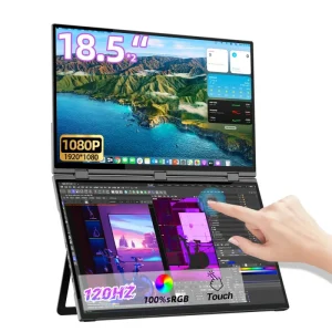 IPS Touchscreen 120Hz 18.5inch 1080P Portable Monitor for Laptop Dual Screen Gaming Ready Type C