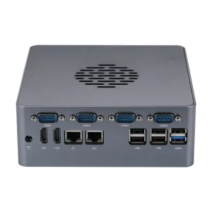 Industrial Barebone Mini PC LGA1151 6th-9th Gen Dual I210 LAN 4x COM 8x USB 2x DDR4 2x HD NVME Active Cooling