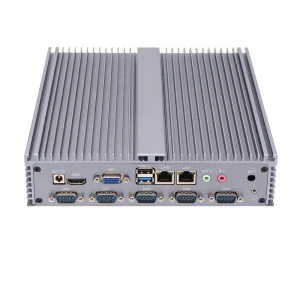 Industrial Fanless Embedded Automation Mini PC Intel 3855U with 6RS232 COM10USB Ports Dual LAN DC 12V SSD Power Supply