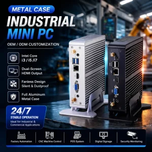Industrial Fanless Mini PC Intel Core I3 I5 I7 Dual HDMI 4K Aluminum Embedded Computer For Automation POS System