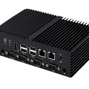Industrial Fanless Mini PC Intel N97 Barebone 6 Serial Ports Embedded Computer Dual LAN Dual HD Business 4 Core (No RAM SSD)