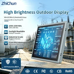 Industrial IP65 Waterproof 7/15/17/19/21.5 Inch High Brightness UV Sunlight Viewable Outdoor Touch Screen Panel PC