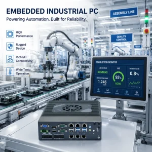 Industrial Mini PC Embedded Computer High Performance 5LAN 8USB 3 Display 4G/5G Module UPS Stock Smart Factory Motion Control