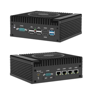Industrial PC 4 LAN 6 USB 2 COM DDR5 & N305 RAM Compact Embedded Mini Box Industrial PC with US Plug