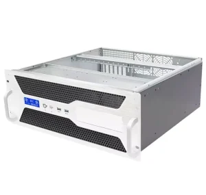 Industrial Rackmount ATX PC Computer 4U Server Chassis with Power Supply 5.25 Inch Workstation Server Case Plastic Material Fan