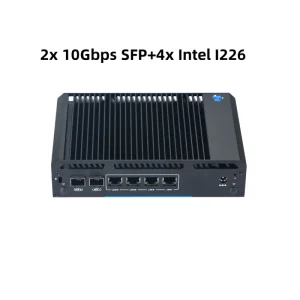 Industrial SFP+ Fiber Router with Intel N150 2x10Gbps +4xGigabit Ethernet 4G LTE TPM 2.0 Network Gateway for 7 24
