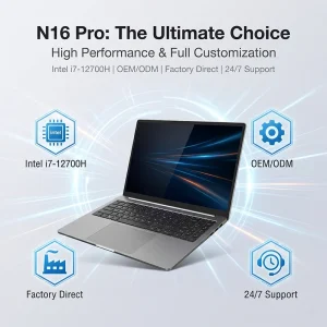 配备 Intel Core I7-12700H 14 核处理器，金属机身，可定制 OEM/ODM 商务笔记本电脑