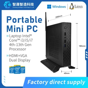 Intel Mini PC Intel Core I3 I5 I7 13th Gen 4K Mini Computer DDR4 with WiFi 5 Support Bracket Mount for Office Industrial Use