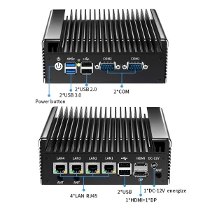 Intelligent Mini Computer Compact Industrial PC Portable 4 LAN Ports Quiet UHD Graphics DDR4 Windows 11 for Industrial Use