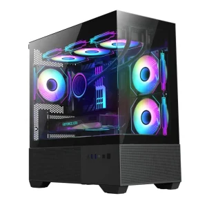 JNP-C300 PC Cabinet TG Glass Gamer Desktop Mid Tower M-ATX Gaming CPU Chassis Steel Custom Logo
