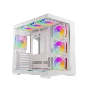 JNP-C708 WHITE ATX MATX Game Case Computer Gaming Desktop PC Case Tower Case