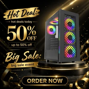 L 200 I6 Desktop ATX Case Gaming Computer with Cooling Fans LED PC Server