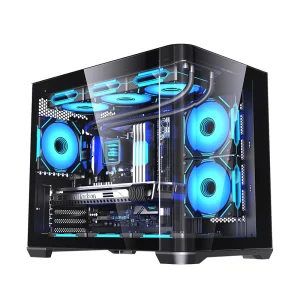 LOVINGCOOL Customization Gaming Desktop Computer USB3.0 PC Chassis MATX E-Sports Curved Glass Gaming Cabinet