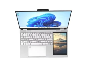 Laptop Dual Screen 15.6″+7″ Touch Screen Notebook Windows 11 Quad Core Processor USB-C Shockproof Tablet PC