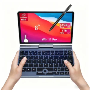 Lightweight 8 Inch Touch Screen Mini Laptop N95 DDR5 12GB 128GB 256GB 512GB SSD 360 Rotate WiFi 6 2 in 1 Laptop with Game Laptop