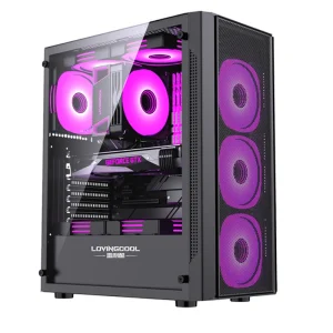 Lovingcool Gamer ATX Full Tower Computer Gaming PC Case with Mesh Front Panel Cabinet