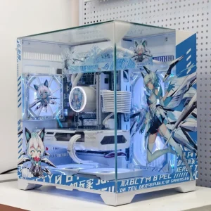 MATX Desktop Chassis with Side Panel Tempered Glass Window Compact Design Mini ITX Gaming Computer Case