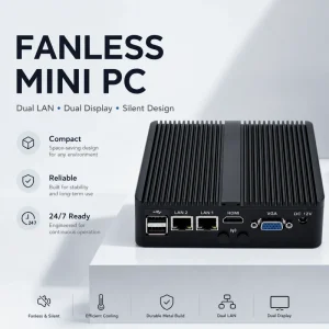 Micro Pc RS232 VGA LAN Mini Pc Aluminum Slim Boxpc