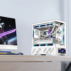 Millennium ATX Full Tower Desktop Computer Case MATX Sub Screen Sea View Room Water Cooled Internet Cafe Stock