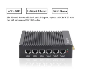 Mini Box PC Firewall Router N3710 Industrial Nano Box Computer for Rugged Industrial Network