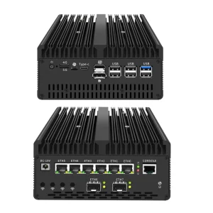 Mini Industrial Server Computer 6*i226lan Ultra7 155H 165H DDR5 RAM M.2 SSD Expansion 10G Sfp 4G/5G SIM Firewall Pfsense Mini PC