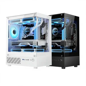 Mini Micro ATX Vertical Desktop PC Water-Cooled Seaview Glass Fully Transparent Gaming Case with USB 3.0 Front Ports