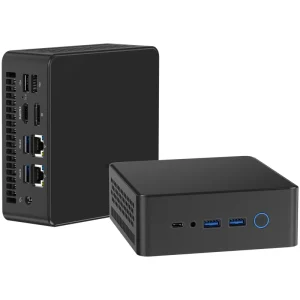 Mini PC AMD 3020e DDR4 SSD Dual LAN 1000M Backlit LED Logo Small Desktop Computer for Business Office Home School