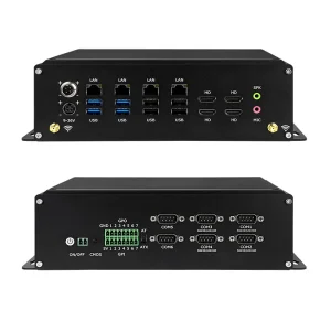 Mini Pc Intel I5 8305G Quad Core DDR4 4 AMD LAN WIFI6 HD 4 Display New Industrial Fanless Embedded Computer Dual Power Supply