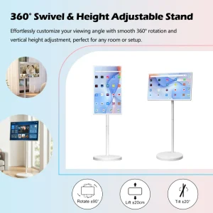 Mobile TV 22 24 27 32 Inch Facebook Tiktok Video Player LCD Touch Screen Rotatable Portable TV Interactive Smart TV With Battery