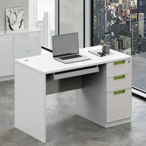 Modern Solid Wood Durable Computer Desk with Drawers for Home Office Multi Function Storage