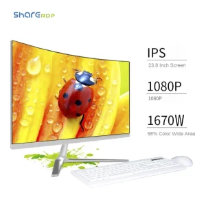 Monoblock I9 Office Tv Pc Desktop Computer I3 I5 All in One Pc Core I7 23.8 27 Inch Curved Surface for Student Company