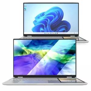 英特尔 N100 笔记本电脑 15.6 + 7 英寸 双屏 16GB 内存 1TB 固态硬盘 2.4G/5G 商用笔记本电脑 WiFi