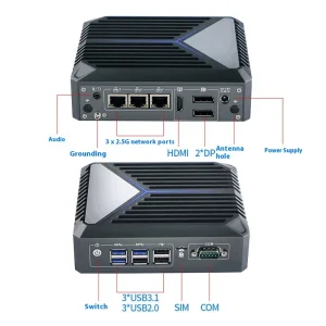 N1121 Mini Host J6412 Embedded Industrial Computer DDR4 RAM SSD Three Display AGV Machine US EU Win10 11 3*USB