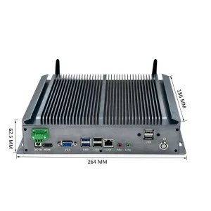 N2840 Industrial PC with 2 LAN 2*RS232 Win10 Pro Industrial Computer Fanless Mini Desktop PC