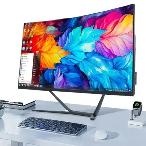 New 27″ All in One Intel Core I5 Dual Business PC Barebone Desktop DDR3 8GB RAM SSD Storage LED IPS Display US Plug