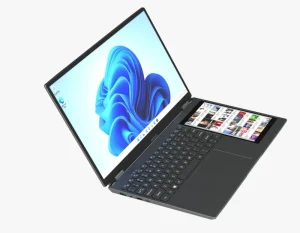New Notebook 15.6″+7″ Dual Screen Laptop IPS Touch Intel Celeron N95 8GB/256GB Win11 Pro 360° Hinge