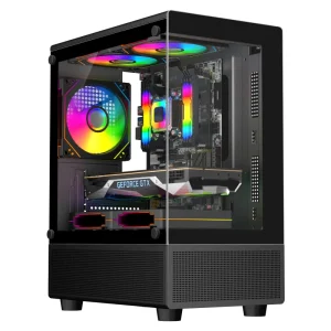 ODM OEM Black Preinstalled Tempered Glass PC Case Gamer Motherboard ATX ITX Desktop Cabinet Computer Cases & Towers