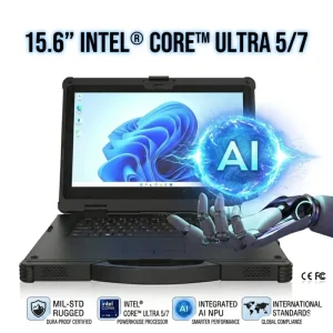 ODM OEM Brand New 15.6 Inch Portable Industrial Laptop 4G 5G Intel Cor Ultra 5 Win 11 Fingerprint Rugged Notebook Computer
