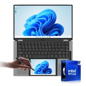 OEM 15.6″ + 7-inch IPS Dual Screen Portable Intel Atom Quad-Core 4-Thread 16GB/32GB RAM 1TB SSD Windows 11 Pro Business Laptop