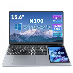 OEM 笔记本电脑 15.6英寸+7英寸触摸屏 16GB 内存 1TB SSD 英特尔 N100 商务办公笔记本电脑