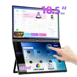 OEM 18.5” Portable Dual USB Gaming Monitor Touchscreen 120HZ 1080P Dual Monitor Laptop with High Resolution