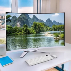 OEM Curved Screen IPS LCD All-in-One PC 27 Inch Dual Core Intel Core I5 16G RAM 512GB SSD Custom Game Desktop