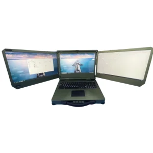 OEM Custom All-in-One Industrial Portable PC Triple Screen Rugged Laptop With 12th 13th 14th Gen CPU For Field Engineering