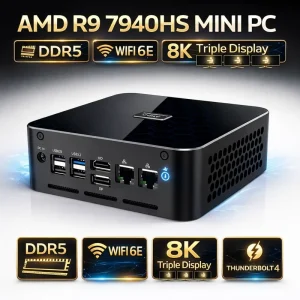 OEM Gaming AMD R9 7940HS Mini PC DDR5 WiFi6E 8K Triple Display Thunderbolt 4 Gaming Mini Desktop Computer
