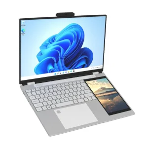 OEM ODM Custom 15.6 +7 Inch Dual-Screen Laptop Celeron N100 CPU SSD RGB Backlit Keyboard Computer Laptop for Commercial