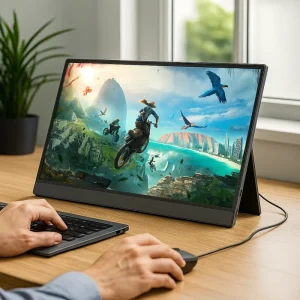 Oem and Odm Ips Monitor 15.6″ Portable Gaming Monitor 1920*1080 With Smart Cover Second Monitor for Laptop